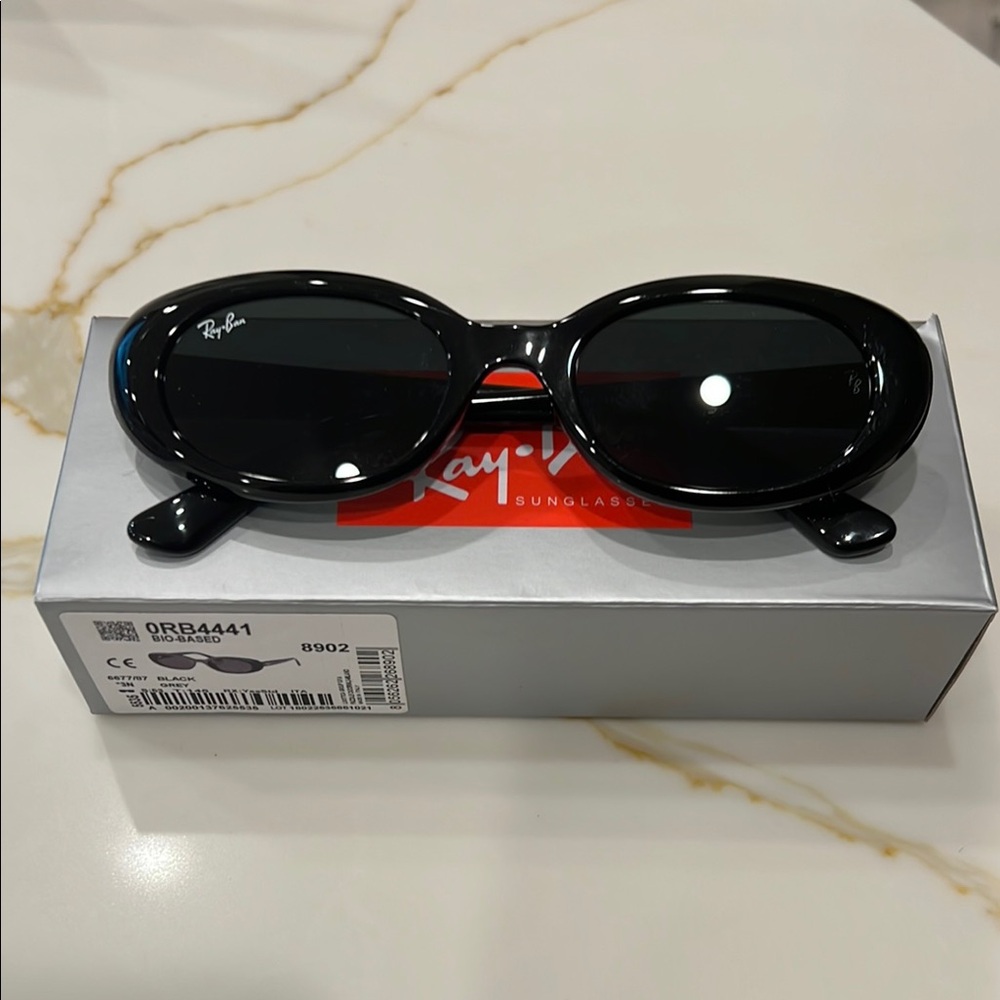 Brand New- Ray-Ban Black Oval Sunglasses RB4441 Bio-Based